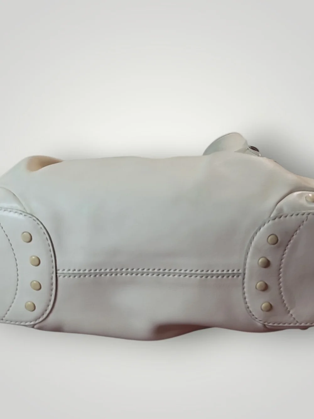 Tod's Cream Leather Hobo with Decorative Green-Blue Scarf Preloved